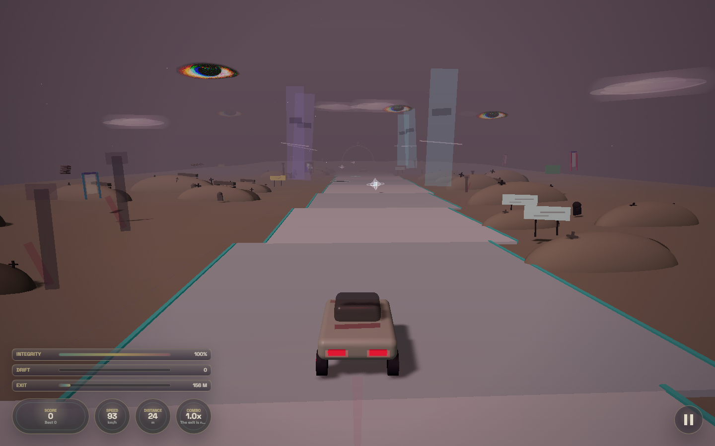 Liminal Drift pastel highway gameplay